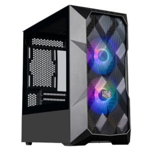Cooler Master TD300 Mesh Gaming Case w/ Glass Side, Micro ATX, 2x ARGB Fans, ARGB/PWM Hub, 280mm Radiator Support, Black - Image 1