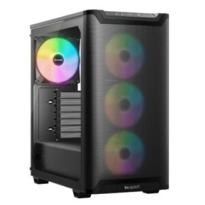 Be Quiet! Pure Base 501 LX Gaming Case w/ Glass Side, ATX, Compact Design, 4x ARGB Fans, ARGB Controller & Hub, High Airflow, USB-C, Black - Image 1