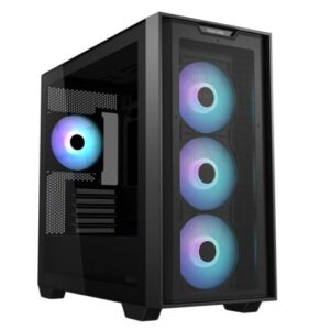 Asus A21 Plus ARGB Gaming Case w/ Glass Window, Micro ATX, 4x ARGB Fans, 380mm GPU & 360mm Radiator Support, Asus BTF Compatible, Black - Image 1