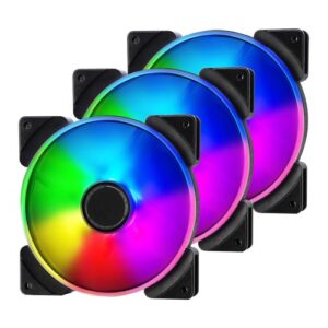 Fractal Design Prisma AL-14/PWM 140mm ARGB Case Fans (3 Pack), 7 Blades, Long Life Sleeve Bearing, 500-1700 RPM, Black - Image 1
