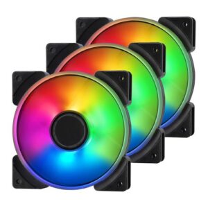 Fractal Design Prisma AL-12/PWM 120mm ARGB Case Fans (3 Pack), 7 Blades, Long Life Sleeve Bearing, 500-2000 RPM, Black - Image 1