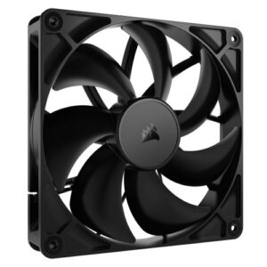 Corsair RS140 PWM 140mm Case Fan, Magnetic Dome Bearing, Daisy-Chain 4-Pin, 1700 RPM, AirGuide Tech, Black - Image 1