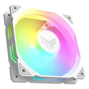 Asus TUF Gaming TR120 ARGB 120mm PWM Case Fan (Single), Hydraulic Bearing, 28mm Frame, Double-layer LED Matrix Design, 2000 RPM, White - Image 1