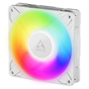 ARCTIC P12 Pro ARGB 120mm PWM Case Fan w/ Cable Splitter, Fluid Dynamic Bearing, 600-3000 RPM, White