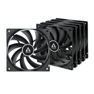 ARCTIC F12 Low Noise 120mm Case Fans (5 Pack), Black, 9 Blades, Fluid Dynamic, 1350 RPM, Value Pack