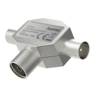 Hama Antenna Splitter, Coax Female to 2x Coax Male, Metal - Image 1