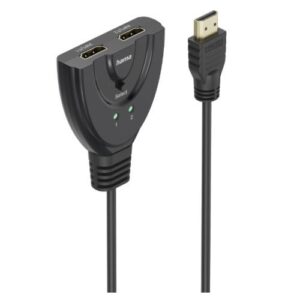 Hama 2x1 4K HDMI 2.0 Switch, 2 Inputs, 1 Output, Toggle Switch, Plug and Play, LED Indicators