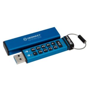 Kingston 512B IronKey Keypad 200 Memory Pen, USB-A 3.2 Gen1, FIPS 140-3 w/ XTS-AES 256-bit Hardware Encryption, Alphanumeric PIN, R/W 280/200 MB/s - Image 1