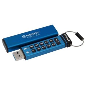 Kingston 64B IronKey Keypad 200 Memory Pen, USB-A 3.2 Gen1, FIPS 140-3 w/ XTS-AES 256-bit Hardware Encryption, Alphanumeric PIN, R/W 145/115 MB/s - Image 1