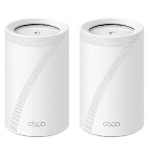 TP-LINK (DECO BE65) BE9300 Tri-Band Whole Home Mesh Wi-Fi 7 System, 2 Pack, 4x 2.5G Ports, MLO, Wireless/Wired Combined Backhaul
