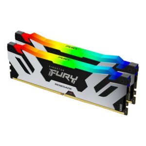 Kingston Fury Renegade RGB 32GB Kit (2 x 16GB), DDR5, 7600MHz, CL38, 1.45V, ECC, XMP 3.0, PMIC, DIMM Memory, Black/Silver - Image 1